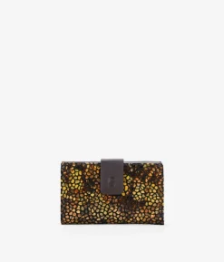 Femme Bosanova Portefeuilles | Portefeuille marron moyen avec imprimé et rabat