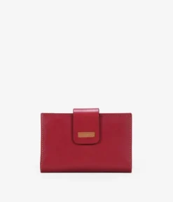 Femme Bosanova Portefeuilles | Portefeuille moyen cuir rouge à rabat