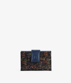 Femme Bosanova Portefeuilles | Portefeuille moyen en cuir bleu à rabat