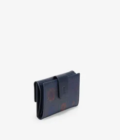 Femme Bosanova Portefeuilles | Portefeuille moyen en cuir bleu à rabat