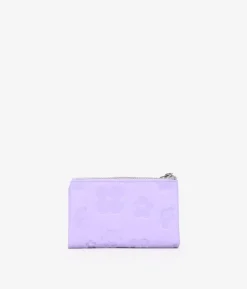 Femme Bosanova Portefeuilles | Portefeuille moyen en cuir lilas avec fermeture éclair et compartiments