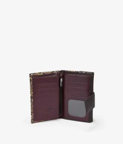 Femme Bosanova Portefeuilles | Portefeuille moyen en cuir avec fleurs dorées