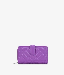 Femme Bosanova Portefeuilles | Portefeuille moyen lilas avec fermeture éclair et bouton
