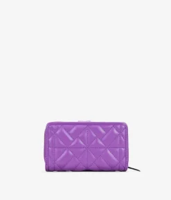 Femme Bosanova Portefeuilles | Portefeuille moyen lilas avec fermeture éclair et bouton