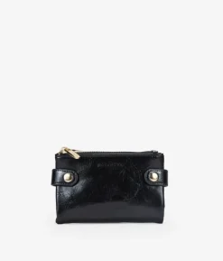 Femme Bosanova Portefeuilles | Portefeuille moyen noir à double fermeture éclair