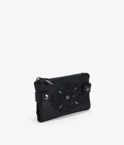 Femme Bosanova Portefeuilles | Portefeuille moyen noir avec broderie