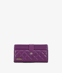 Femme Bosanova Portefeuilles | Portefeuille rectangulaire lilas avec coutures et fermeture éclair