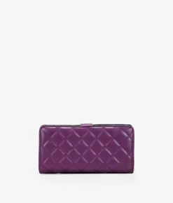 Femme Bosanova Portefeuilles | Portefeuille rectangulaire lilas avec coutures et fermeture éclair