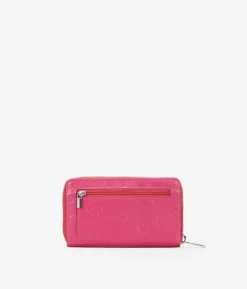 Femme Bosanova Portefeuilles | Portefeuille rectangulaire en cuir à fleurs roses