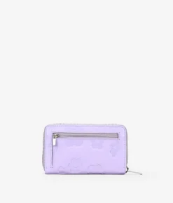 Femme Bosanova Portefeuilles | Portefeuille rectangulaire en cuir à fleurs lilas