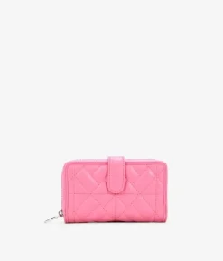 Femme Bosanova Portefeuilles | Portefeuille rose moyen avec fermeture éclair et bouton
