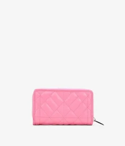 Femme Bosanova Portefeuilles | Portefeuille rose moyen avec fermeture éclair et bouton