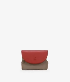 Femme Bosanova Porte-monnaie | Portefeuille taupe avec rabat et embout buccal