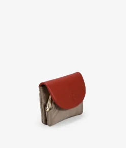 Femme Bosanova Porte-monnaie | Portefeuille taupe avec rabat et embout buccal