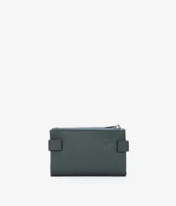 Femme Bosanova Portefeuilles | Portefeuille vert moyen avec double fermeture éclair et logo
