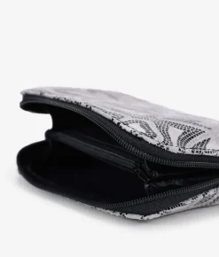 Femme Bosanova Porte-monnaie | Porte-monnaie en cuir imprimé gris
