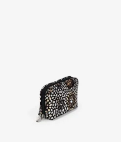 Femme Bosanova Porte-monnaie | Porte-monnaie en cuir marron chocolat avec imprimé