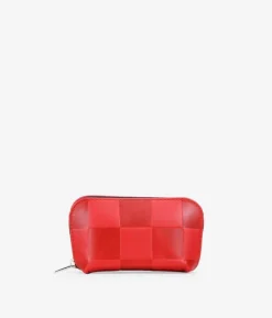 Femme Bosanova Porte-monnaie | Porte-monnaie en cuir rouge avec fermeture éclair