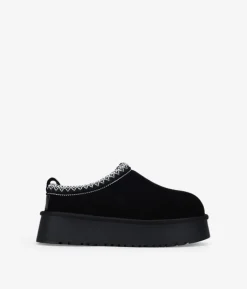Bosanova Bottes D'hiver | Chaussures En Cuir | Sabots d'hiver noirs à plateforme