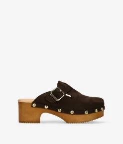 Bosanova Chaussures En Cuir | Sabots | Sabots en cuir marron à clous
