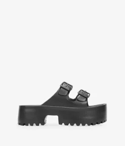 Bosanova Tongs | Sandales Plateformes | Sabots plateforme caoutchoutés noirs