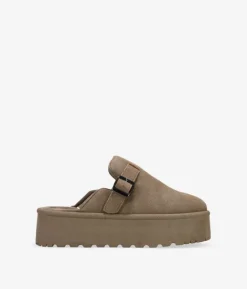 Bosanova Sabots | Plateformes | Sabots plateforme taupe avec boucle