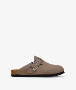 Bosanova Sabots | Sabots plats taupe à boucle