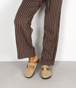 Bosanova Sabots | Sabots plats taupe avec boucle