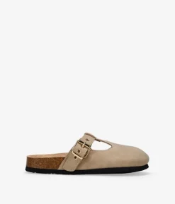 Bosanova Sabots | Sabots plats taupe avec boucle