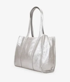 Bosanova Sacs Porté Épaule | Sacs Shopper | Sac à bandoulière argenté à fermeture éclair