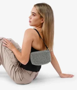 Bosanova Sac Minaudières | Sacs Porté Épaule | Sac à bandoulière argenté brillant