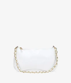 Bosanova Sac Minaudières | Sacs Porté Épaule | Sac à bandoulière blanc avec chaîne