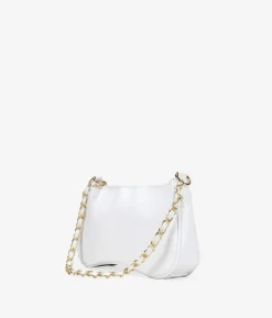 Bosanova Sac Minaudières | Sacs Porté Épaule | Sac à bandoulière blanc avec chaîne
