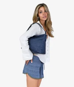 Bosanova Sacs Porté Épaule | Sac à bandoulière bleu avec fermeture éclair