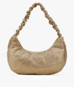 Bosanova Sac Minaudières | Sacs Porté Épaule | Sac à bandoulière doré avec strass et anse repliée