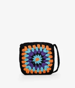 Bosanova Petits Sacs | Sacs Raphia Et Crochet | Sac à bandoulière en crochet noir