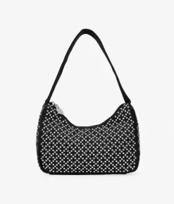Bosanova Sac Minaudières | Sacs Porté Épaule | Sac à bandoulière en nylon noir avec clous