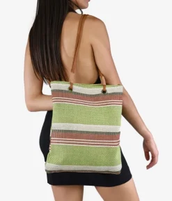Bosanova Sacs Shopper | Sacs Raphia Et Crochet | Sac à bandoulière en raphia vert