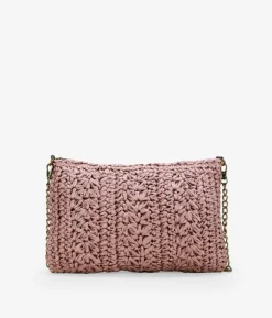 Bosanova Sacs Raphia Et Crochet | Sac à bandoulière en raphia rose