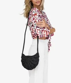 Bosanova Sacs À Bandoulière | Petits Sacs | Sac à bandoulière en raphia noir