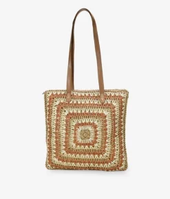 Bosanova Sacs Porté Épaule | Bolsos De Playa | Sac à bandoulière en raphia marron