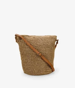 Bosanova Sacs À Bandoulière | Sacs Raphia Et Crochet | Sac à bandoulière en raphia marron clair