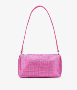Bosanova Sac Minaudières | Sacs Porté Épaule | Sac à bandoulière en satin rose avec strass