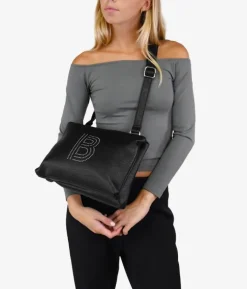 Bosanova Sacs À Bandoulière | Sac à bandoulière noir avec clous et double zip