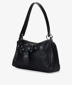 Bosanova Sacs Porté Épaule | Sac à bandoulière noir avec fermeture éclair et ceinture