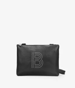 Bosanova Sacs À Bandoulière | Sac à bandoulière noir avec clous et double zip
