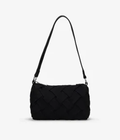 Bosanova Sac Minaudières | Sacs Porté Épaule | Sac à bandoulière tressé noir à fermeture éclair