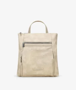 Bosanova Sacs À Dos | Sac à dos beige avec fermetures éclair en métal