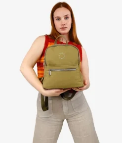Bosanova Sacs À Dos | Sac à dos décontracté en nylon vert avec logo