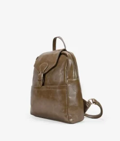Bosanova Sacs À Dos | Sac à dos taupe avec rabat et fermeture éclair